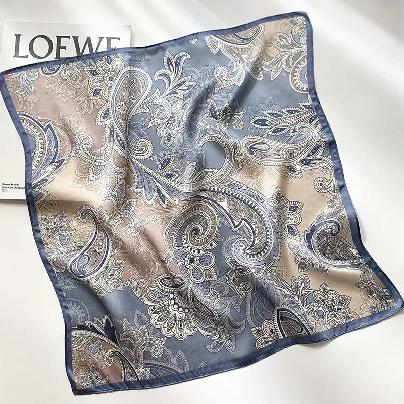 

100% натуральный шелковый шарф женский дизайн квадратный маленький роскошный бренд носовые платки лента для волос повязка на голову шейный платок женская бандана 2024