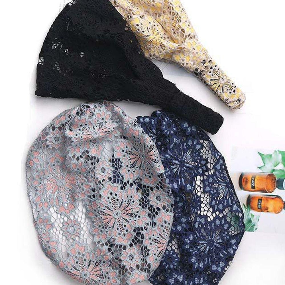 Bandaba Turban Lace Embroidered Headband Mesh Elastic Hair Hoop Wide Brimmed Hair Band  Girls