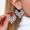 Silver Needle Luxury Zircon Square Stud Earrings - Elegant & Fashionable Design for Women