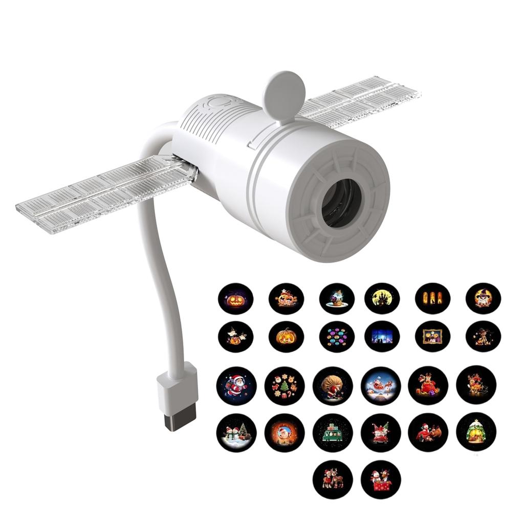 Star Projector Night Light 2 in 1 USB Galaxy Lamp 360 Flexible Gooseneck 5 Film Cards Kids Bedroom Ceiling Atmosphere