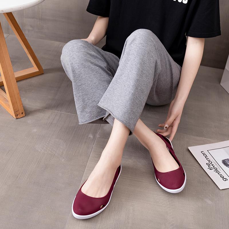 TUINANLE Damesandaler Tå lukket plattform Jelly Shoes Sommer Slip on Casual Dame Beach Sandal