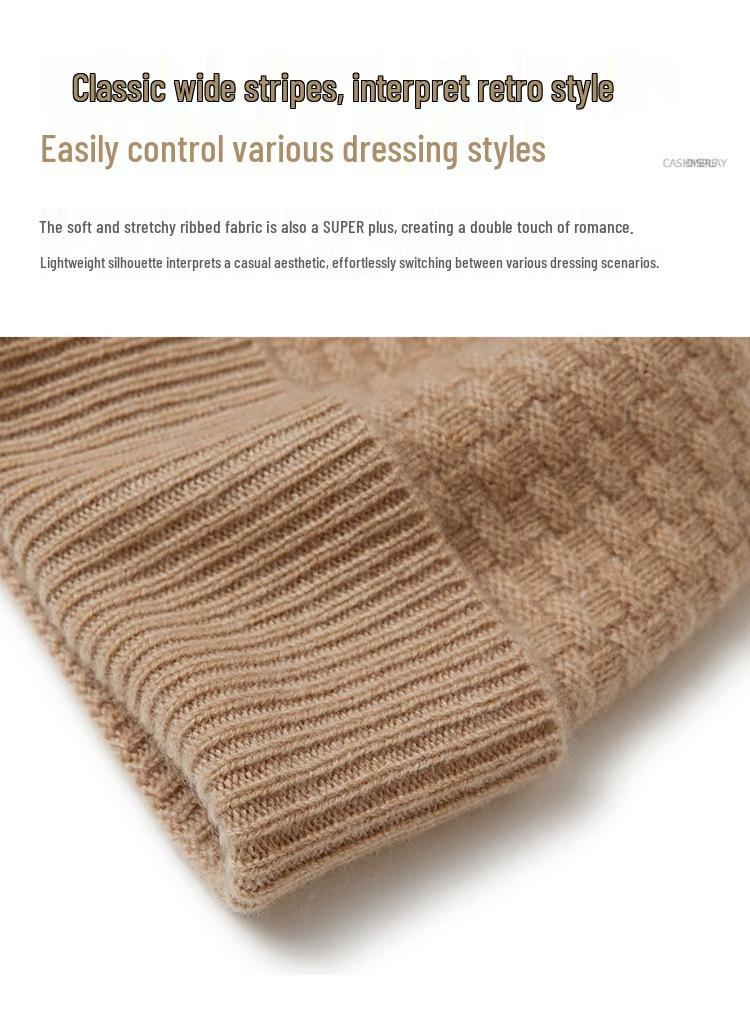 Unisex 100% Pure Cashmere Knitted Hat for Autumn and Winter - Classic, Versatile, and Warm