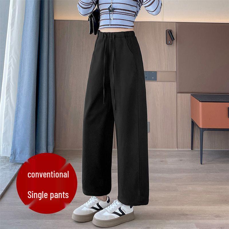 

Women s 2025 High-Waist Wide-Leg Velvet Sweatpants - Loose, Casual, Petite Nine-Point Fit 2XL