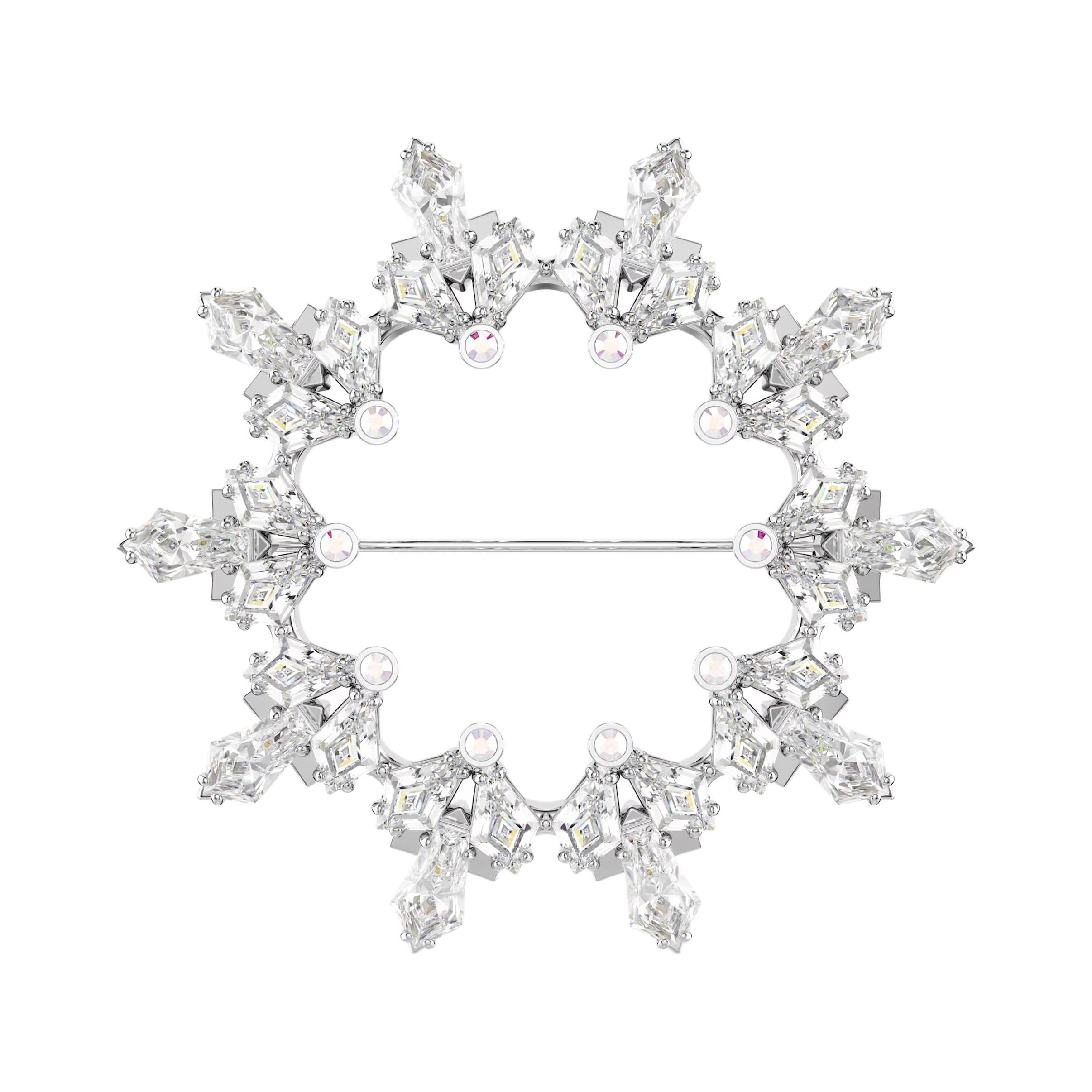 Swarovski Idyllia Rhodium Plated Brooch Women brooch Silver 5705397 F,Silver