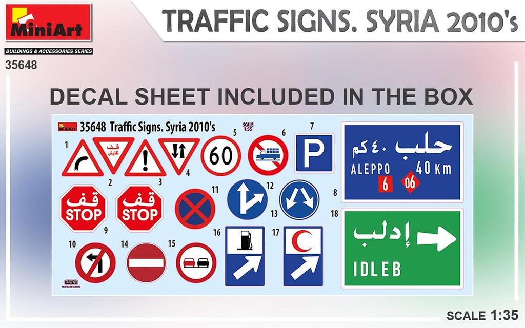 Miniart 1/35 Syrian Road Sign Set (2010s) Plastic Model Kit MA35648