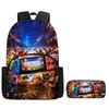 2Pcs Set FORTNITE Kids Mochila Backpack With Front Pocket&Pencil Bag,Lightweight Durable,School Daily Use,For Boys Girls Age 6-9