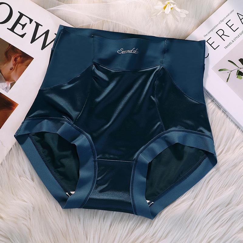 

Атласное бесшовное женское нижнее белье большого размера с высокой талией - Мягкие, удобные, дышащие трусики-треугольники XL (120-140 lbs)