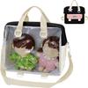 [YUYAKESHI] Ita-Bag Show Bag, Transparent One-Sided Shoulder Bag for 20-25cm Plush Toys, Large Capacity, Star Decoration, 3-Way (Black)