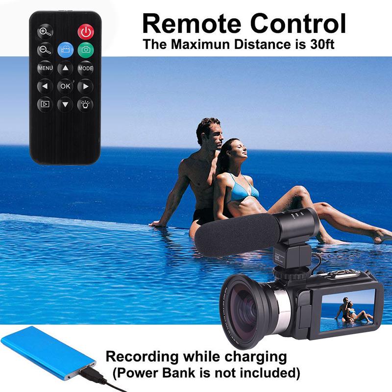 Professional 4K Full HD Camcorder Vlog Video Camera WIFI LCD Digital Camcorder Support External Lens and Microphone Stabilizer NEW