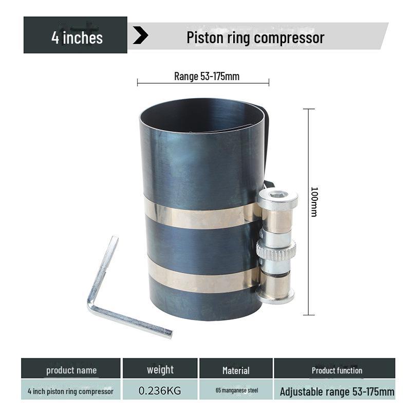 Adjustable Piston Ring Installer & Compressor (3", 4", 6") for Auto Maintenance