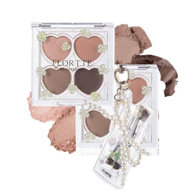 FLORTTE - Серия  Цветущая  4-цветные тени для век - 01 #01 Stunning - 2.7g