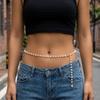 Elegant Imitation Pearl Waist Chain Belt for Women Fashion Metal Tassel Belly Chain Summer Beach Bikini Body Jewelry Accessories