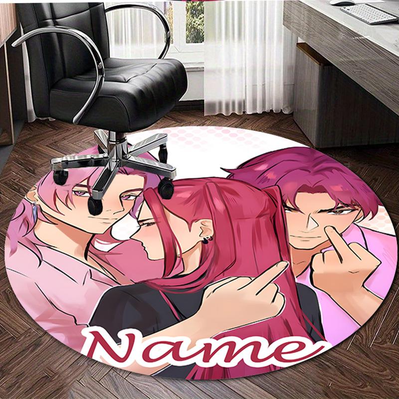 Personalized K-KPop Demon Hunters Round Chair Office Rug - Perfect for Mat, Office Chair & More - Ideal Gift for Birthdays and Holidays