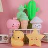 New Cartoon Light Silicone Cloud Night Light Ins Style Shell Moon Star Lamp Led Night Lights for Kids Baby Bedroom Birthday Party Gifts