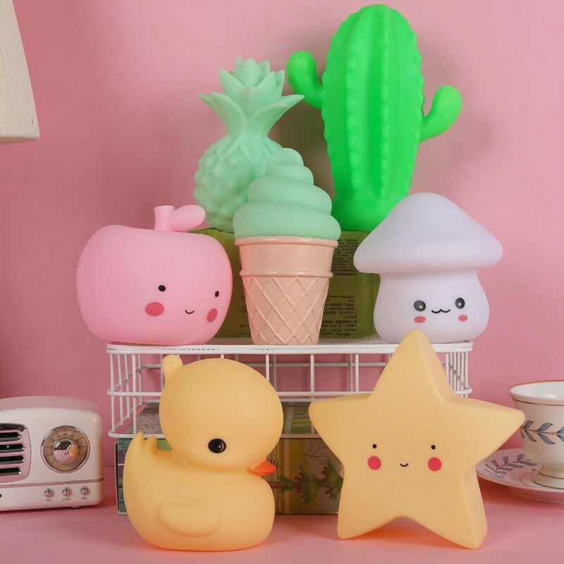 New Cartoon Light Silicone Cloud Night Light Ins Style Shell Moon Star Lamp Led Night Lights for Kids Baby Bedroom Birthday Party Gifts