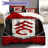 Fulham F.C Teppichmuster Bettwäsche Steppdecke Set Bettbezug Kissenbezug Heimdekoration Geburtstagsgeschenk (1 Bettbezug + 2 Kissenbezüge, ohne Füllung)