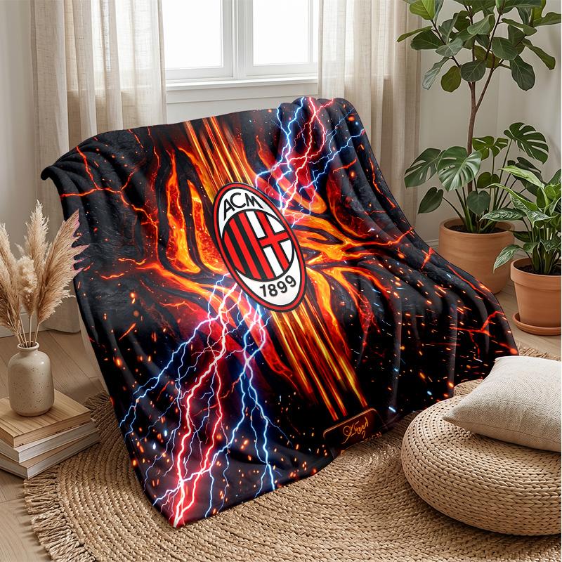 AC Milan Theme blanket Soft Flannel Blanket Plush Throw Blanket Cozy Sofa Bed Blanket for Home Decor