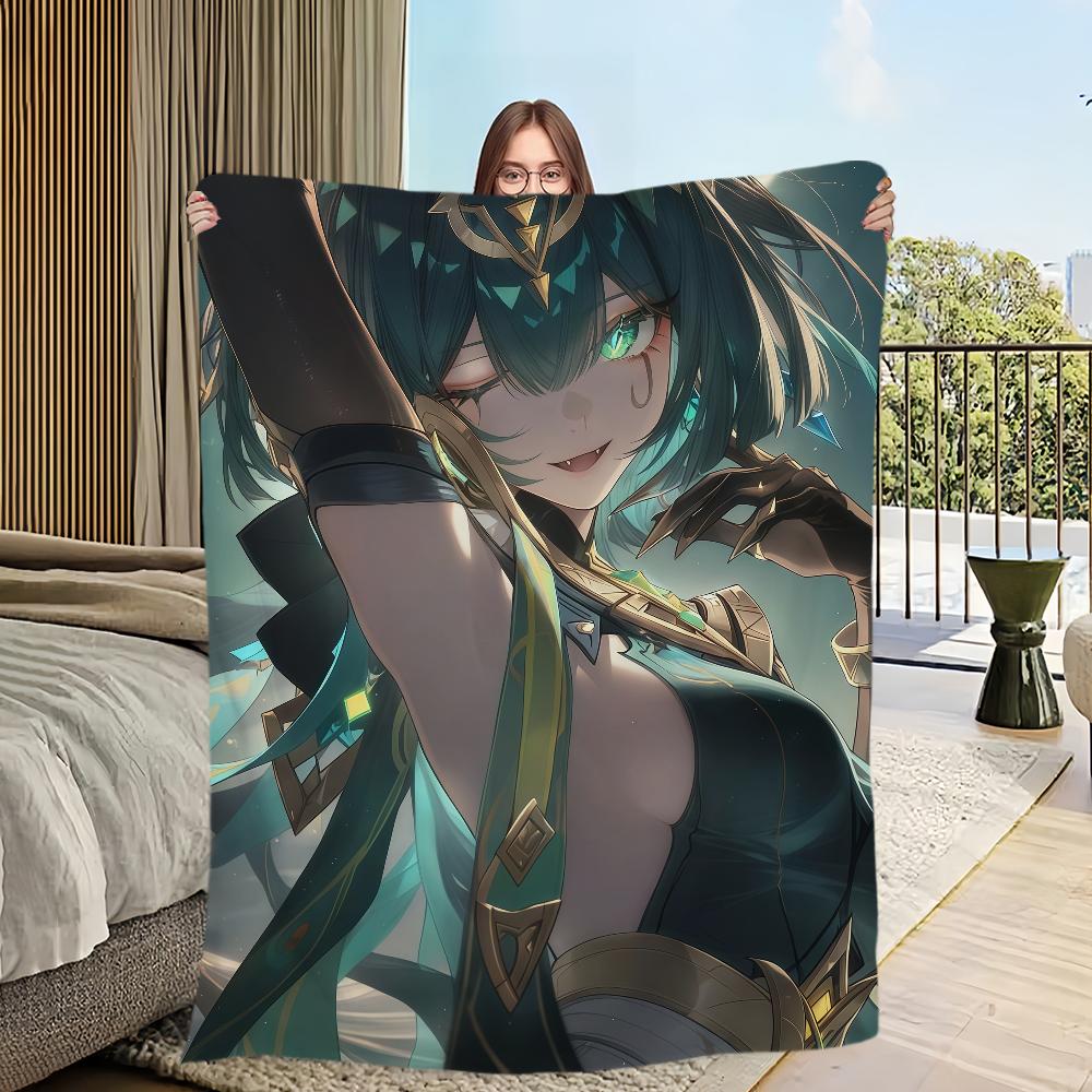 Game New Characters Genshin Impact Nefer Blanket Flannel Warm Comfort Soft Plush Blanket For Picnic Bed Homes And Bedrooms
