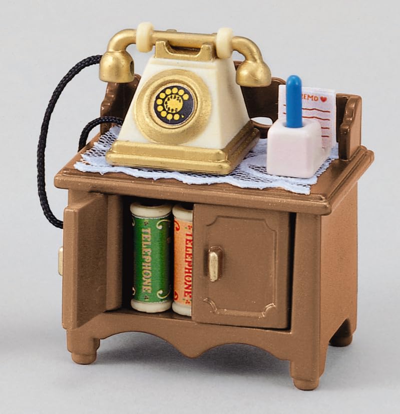 Sylvanian Families Furniture Stand ST Mark Certified Toy Dollhouse for Ages 3 and Sylvanian Families by Epoch [Telephone Set] Ka-501 Up,