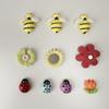 10pcs Adorable 3D Refrigerator Magnets Flower Insect Resin Fridge Magnets Home Decoration Cartoon Magnetic Sticker Kitchen