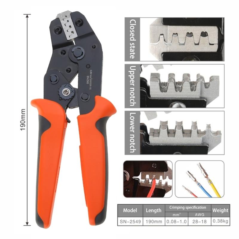 Crimping Tool,Zhushan SN-2549 AWG28-18 Crimper PH2.54/ 2.54/2.8/3.0/3.96/4.8/KF2510/JST Terminals