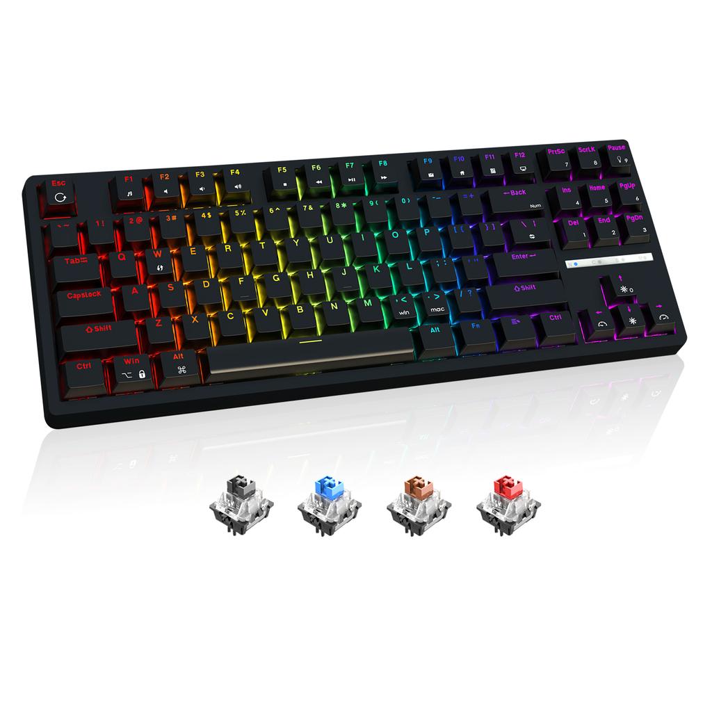 Factory Sale Keyboard Gaming With Blue Switches Custom Wired RGB 87 Keys Mechanical Keyboard Gaming for Computer