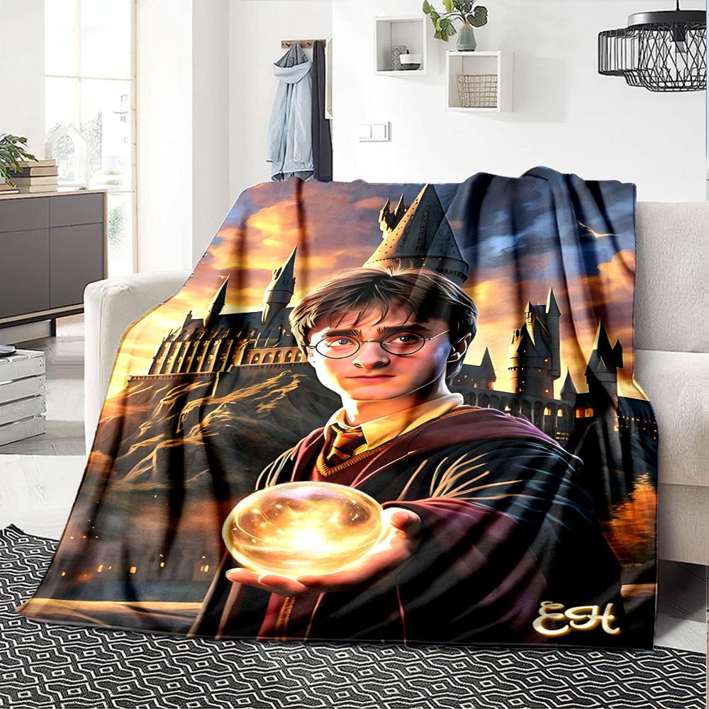 1pc Hogwarts School of Witchcraft and Wizardry Magic Flannel Blanket - Soft Warm Throw for Home, Office, TravelL1322