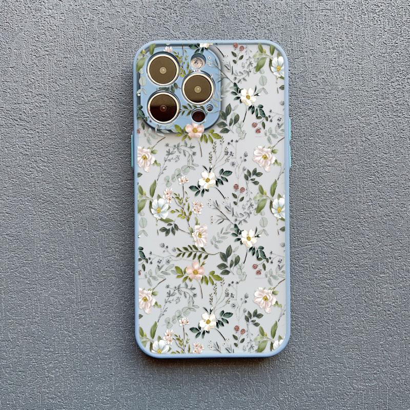 Fresh Small Flower Graphic Phone Case For iPhone 16 15 14 Pro Max Plus 17 Pro Max 13 Mini 12 11 Pro Max Shockproof Cover Fundas