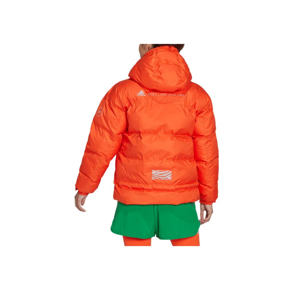 Adidas Logo Print Hidden Zipper Hooded Cotton Jacket Women Jacket Orange HI6085