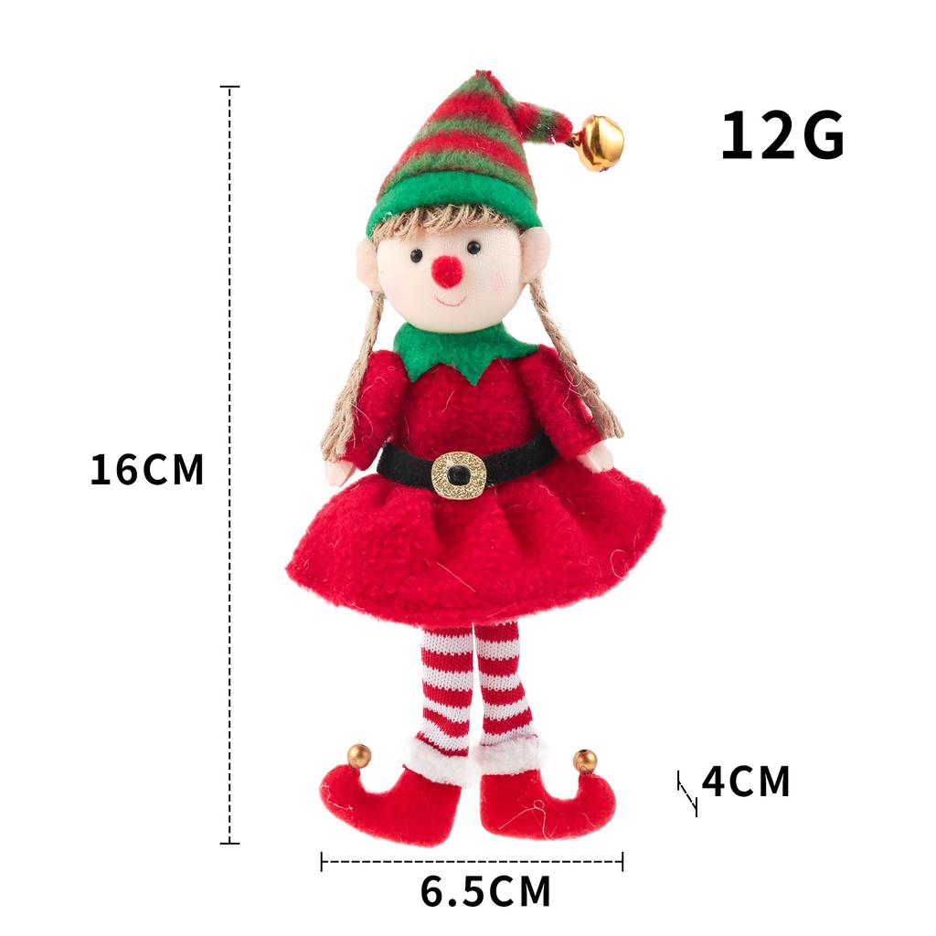 1pcs Christmas Elves Stuffed Plush Dolls Hanging Ornaments Xmas tree Decor cute Boy Girl Elf Pendant Kids Gifts Updated Year noel