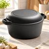Dutch Oven Uncoated Cookware Sturdy for Braising