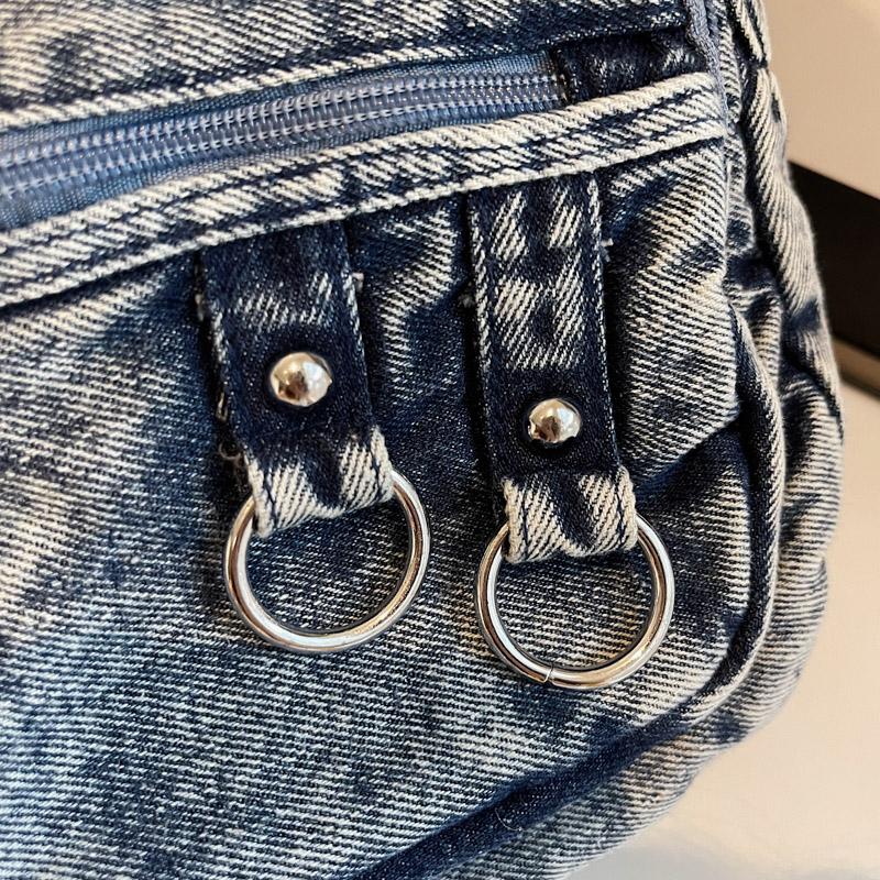 Vintage Multi-Pocket Denim Women's Bag Hand Shoulder Crossbody Bag