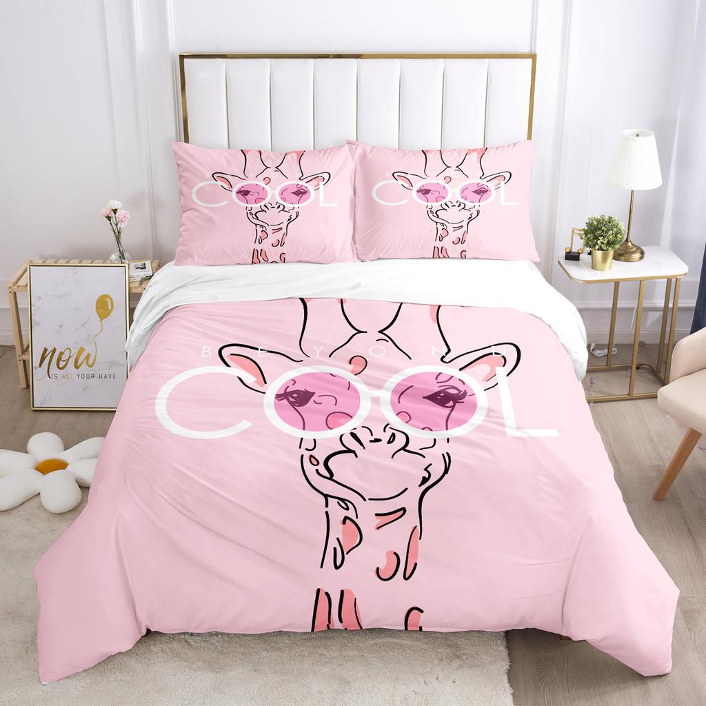 Animal Giraffe Duvet Cover 3D Digital Printing Three-Piece Bedding Set