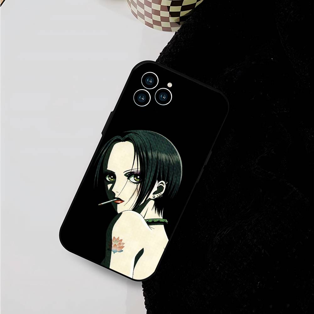 NANA Anime Black And White Color Phone Case For IPhone 17 Air 16 15 14 13 Pro Max 11 12 Black Silicone Cover