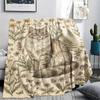 Cat Retro Print Flannel Blanket, High Quality Comfortable for All Seasons, Home Decor, Warmth and Comfort, Perfect for Christmas Gifts08