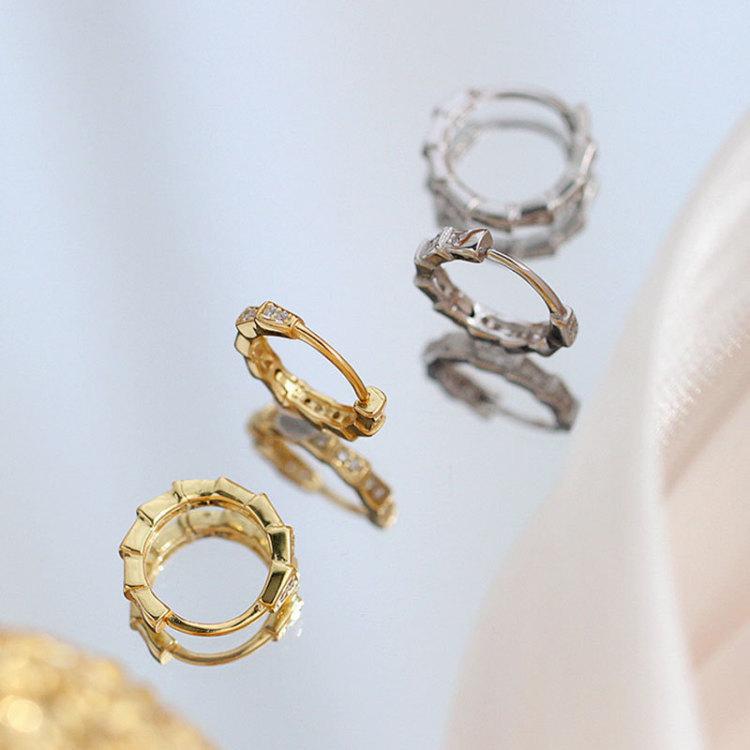 Korean Small and Exquisite Temperament Bamboo Earrings Earrings Women's Cold Wind Jewelry