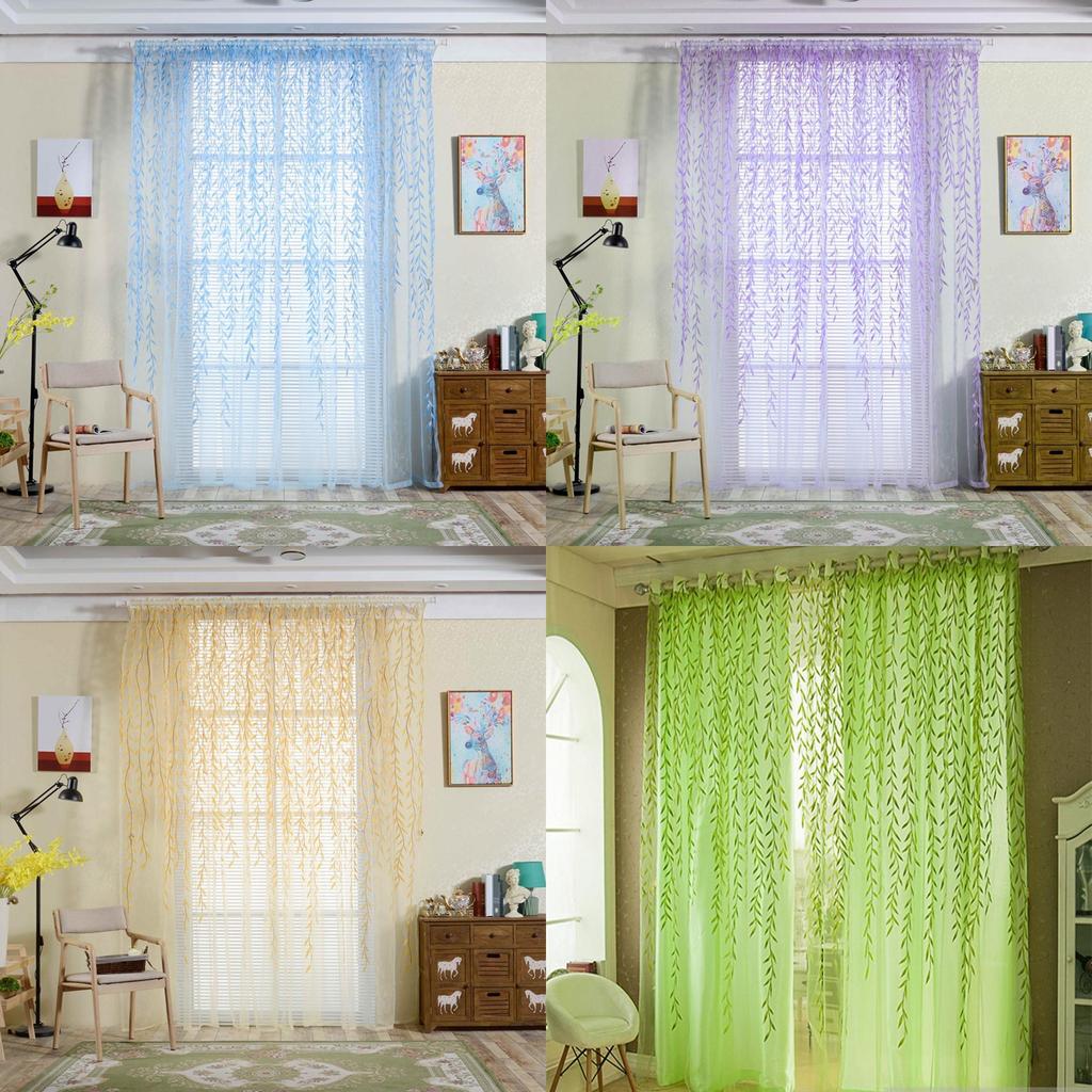 Tenda in Tessuto Foglia di Salice Con Funzione Oscurante Per Decorazione Soggiorno e Camera da Letto