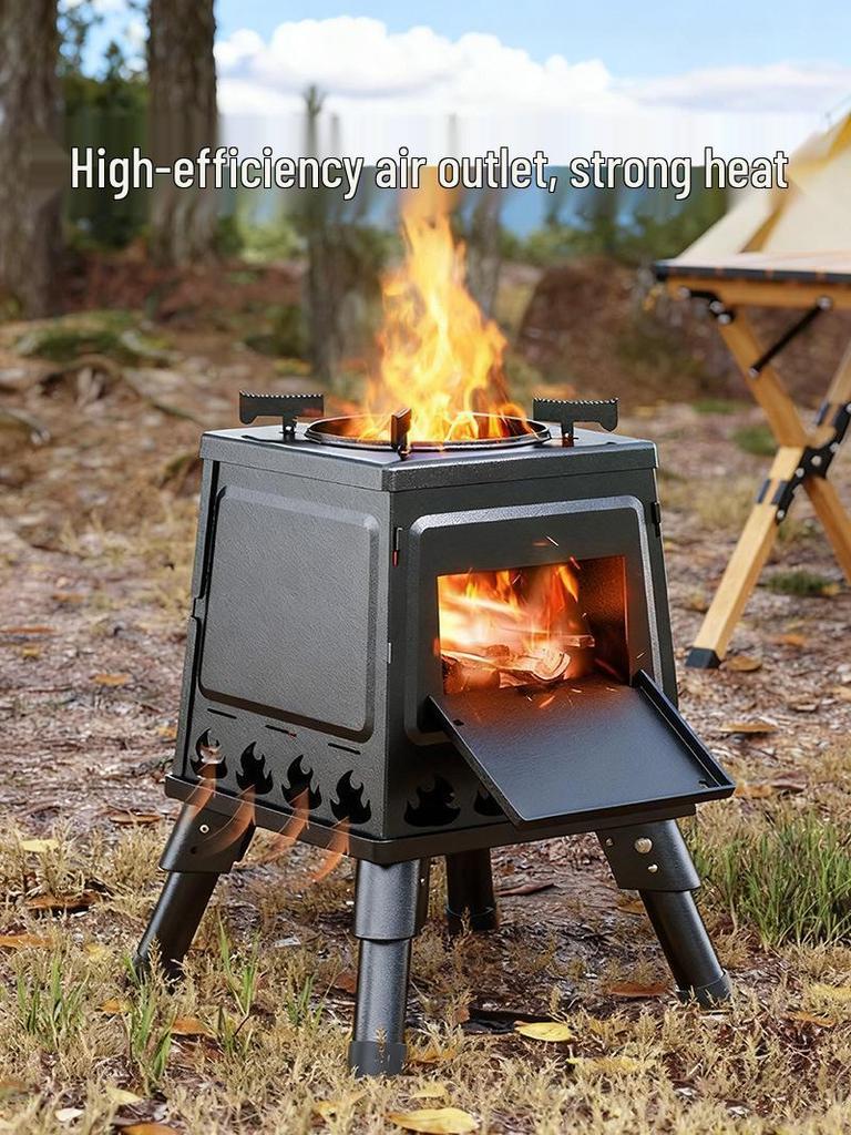 Portable Outdoor Folding Firewood Stove for Camping, Barbecue, and Picnics