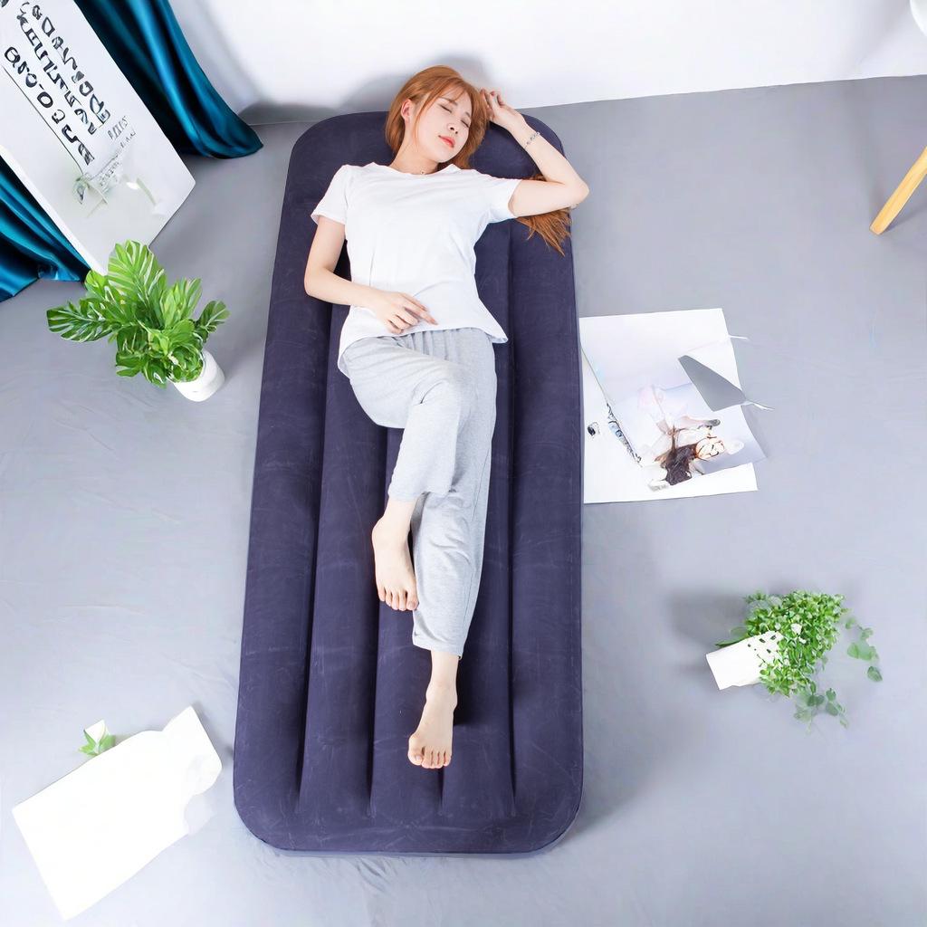 Single Foldable Inflatable Mattress for Home or Camping