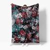 Velvet Floral Snake Print Throw Blanket Luxurious Soft Cozy Bed Sofa Decorative Throw Blanket Gift for Women Girls