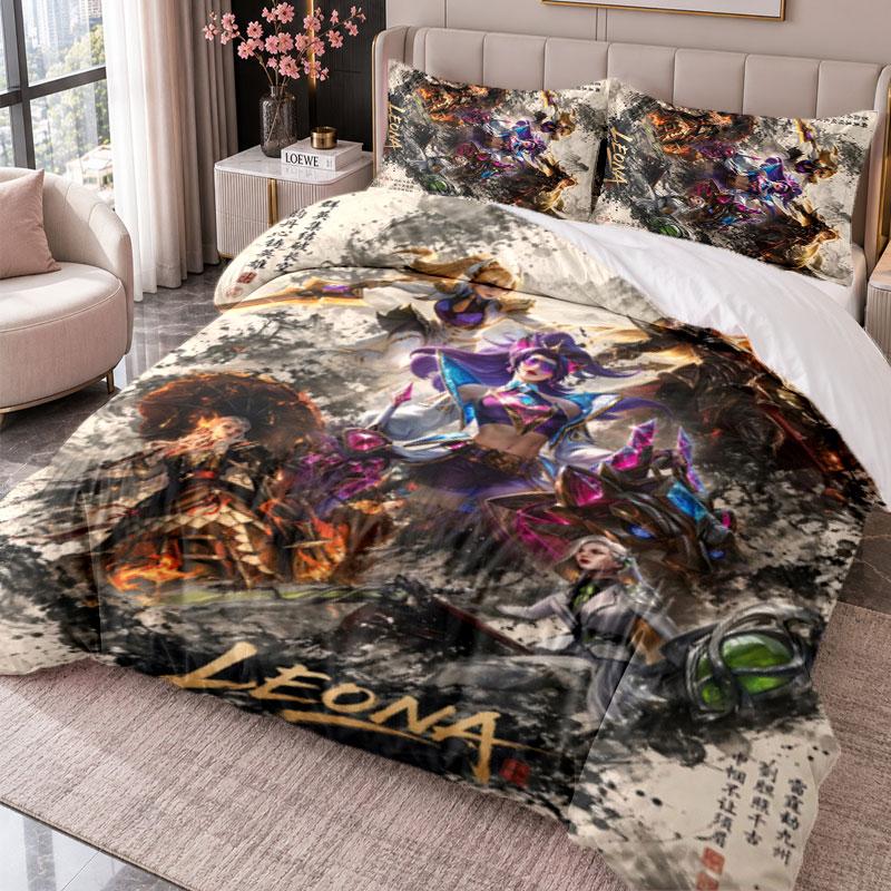 League of Legends 3Pcs Bedding Set Duvet Cover With Two Pillowcases For Bedroom Home Decoration