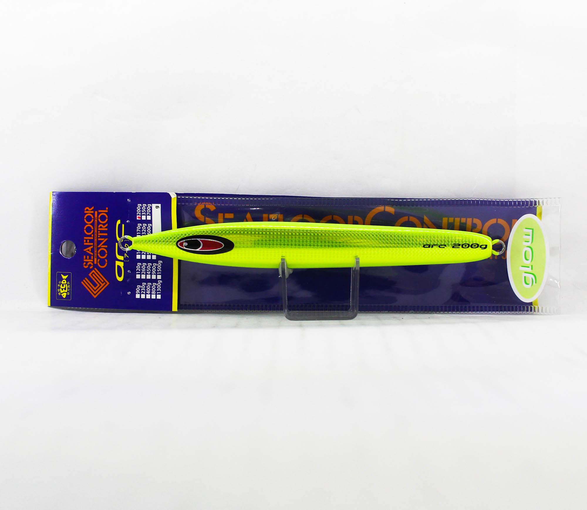 Seafloor Control Metal Jig Arc 200 grams Chart Yellow Zebra Glow GR (1965)