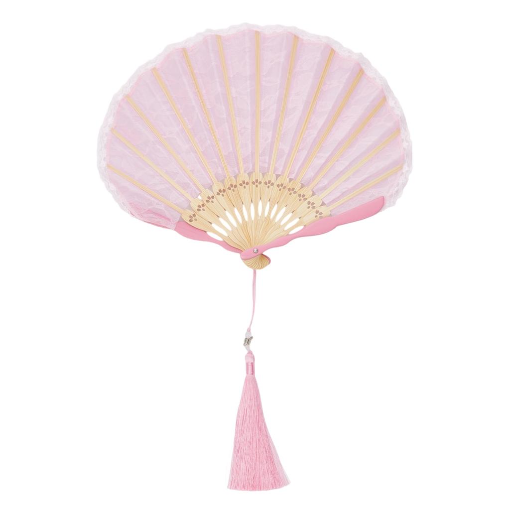 Elegant Lace Flower Hand Fan with Foldable Design Perfect for Daily Use Festivals Parties and Dance Performances