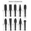 10-Piece Hex Shank Rotary File Set: Steel Files, Woodworking Tools for Sanding, Polishing, Deburring, and Hole Enlargement