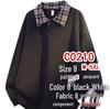 Autumn/Winter Plus Size Polo Neck Patchwork Fake Two-Piece Sweatshirt Unisex Loose Top