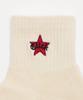 WEGO Star Embroidered Ankle Pile Sizes White Ivory Women's Socks, 23-25cm,