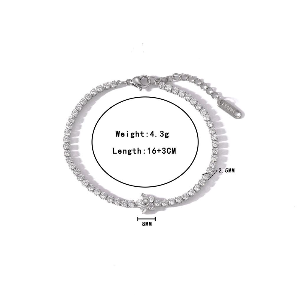Fashionable Women Colorful Necklace Gold Plated Tennis Necklace Flower Necklace Stainless Steel
