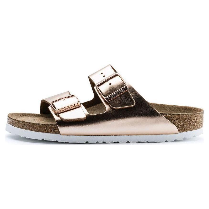 Birkenstock Arizona Soft Footbed Natural Leather Narrow Fit Metallic Copper Womens 0952093 36