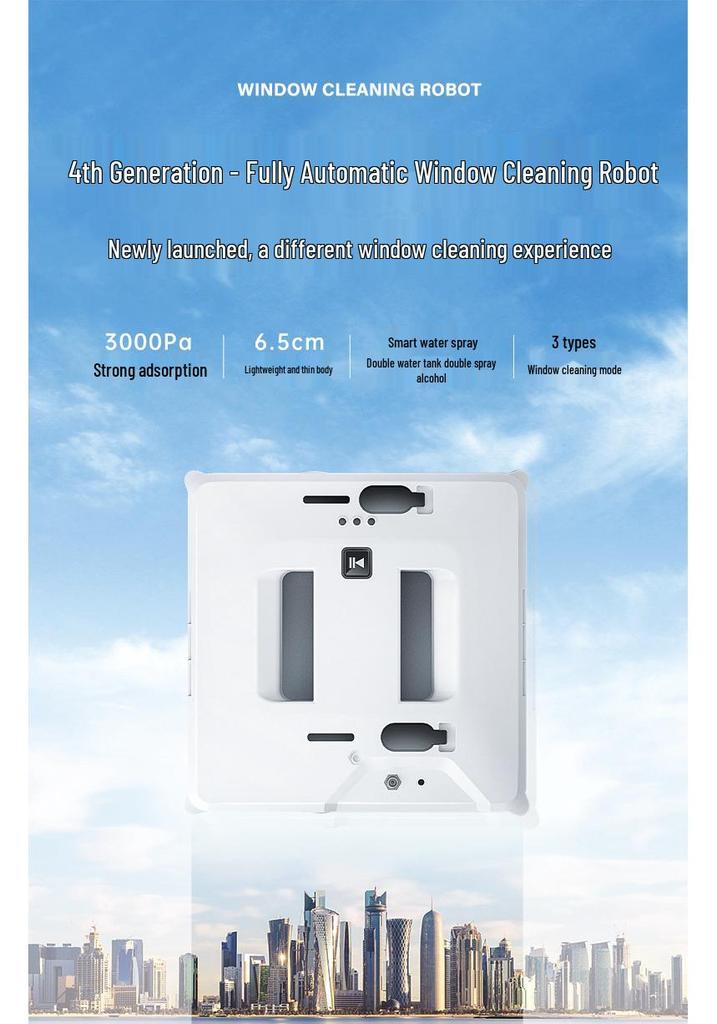 Smart Electric Window Cleaning Robot with Remote Control and Water Spray
