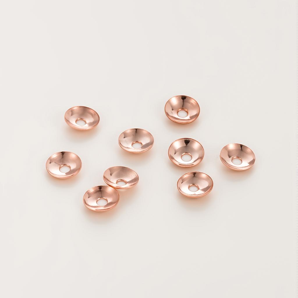 50Pcs 3/4mm 14/18K Gold Color Plated Copper Beads Caps Spacer Beads for DIY Necklace Bracelets Jewelry Making Accessories